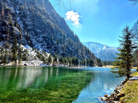 Crystal clear European mountain lake